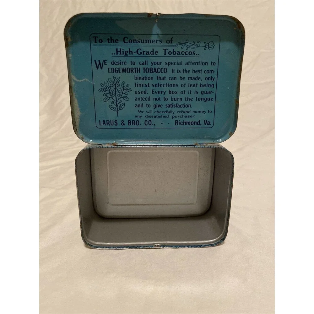 Edgeworth Extra High Grade Sliced Pipe Tobacco Tin Made In Richmond Virginia